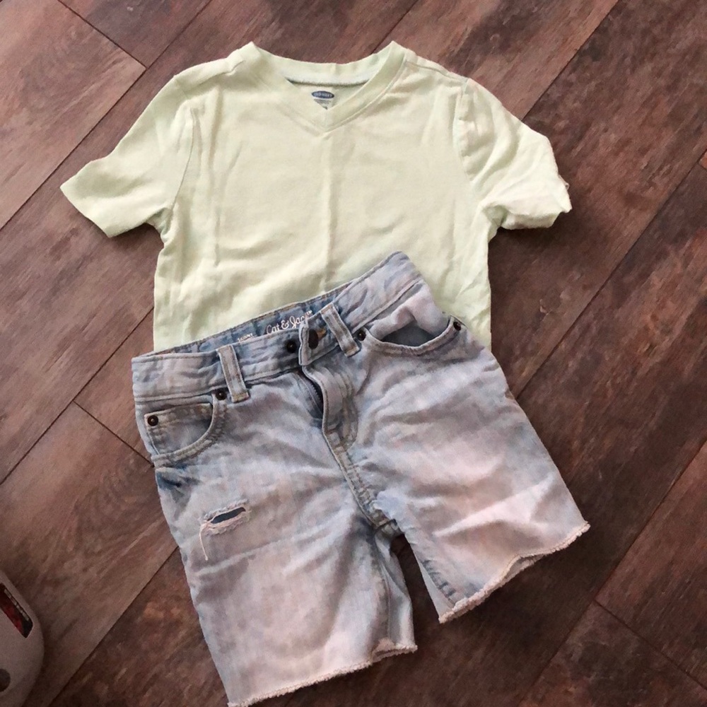 Boys jean short set